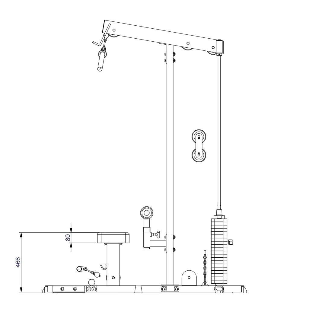 Jalón lateral y remo bajo GLM84 Bodysolid - Image 3